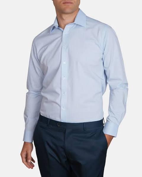 David Jones Abelard Long Sleeve 4-Way Stretch Shirt in Sky, Size 2XL