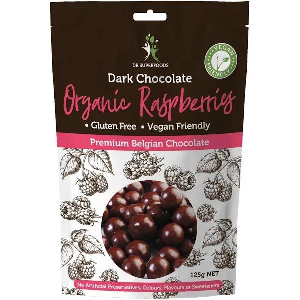 Dr Superfoods Dark Chocolate Organic Raspberries (125g)