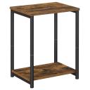 VASAGLE Side Table Vintage Brown with Storage Shelf