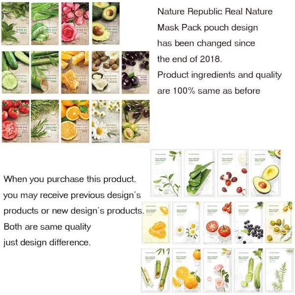 Nature Republic Real Nature Mask Sheet 10pcs Original Korean Mask SH