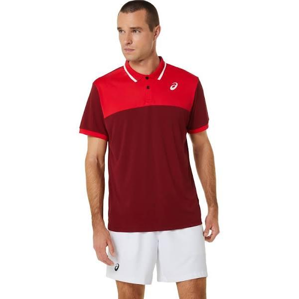 ASICS Men's Court Polo Shirt - Beet Juice/Classic Red S