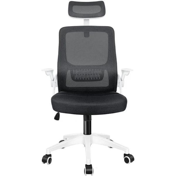 ALFORDSON Mesh Office Chair Adjustable Head Armrests Black & White