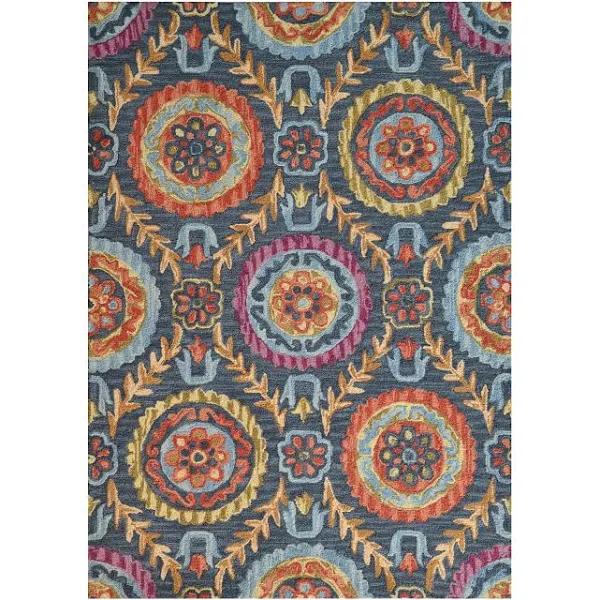 Designer Handmade Wool Rug-Vine 6266-Smoke/Blue-160x230cm