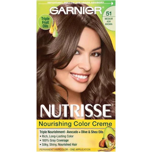 Garnier Nutrisse Nourishing Color Creme 51 Medium Ash Brown Cool Tea