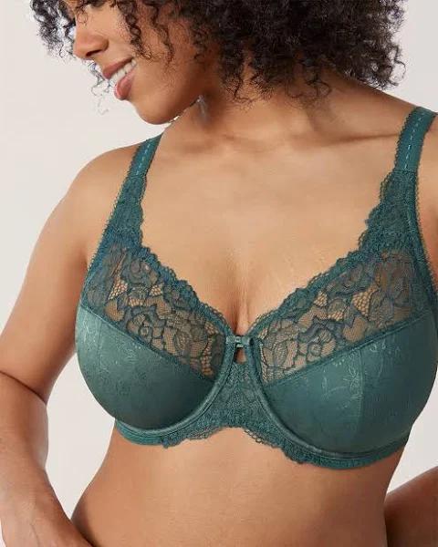 DELIMIRA Women's Beauty Lace Non Padded Minimiser Full Figure Underwire Bra