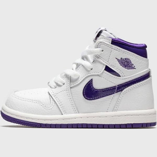 Air Jordan 1 Retro High TD Court Purple Shoes - Size 10 Kids