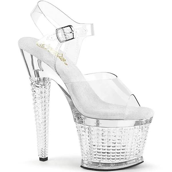 Pleaser SPECTATOR-708 Clear Platform Sandal Size 9