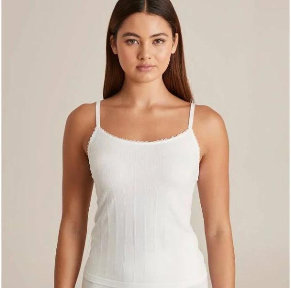 Lily Loves Pointelle Cami - White - 18 - AfterPay & zipPay Available