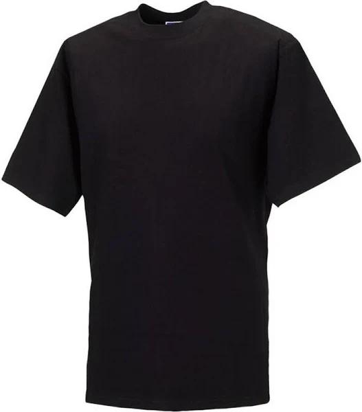 Russell Mens Organic Short-Sleeved T-Shirt Black XS Cotton Mens T-Shirt