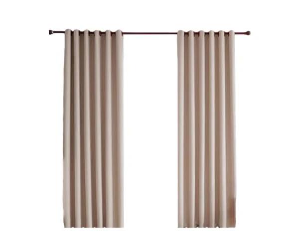 Blockout Curtains Blackout Window Curtain Draperies Pair Eyelet For Bedroom 2x - Beige