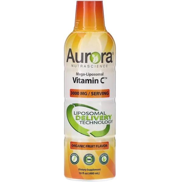 Aurora Nutrascience, Mega-Liposomal Vitamin C, Organic Fruit, 3,000 mg, 16 fl oz (480 ml)