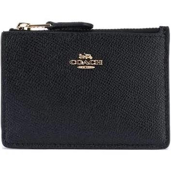 Coach Mini Skinny ID Case in Crossgrain Leather Black