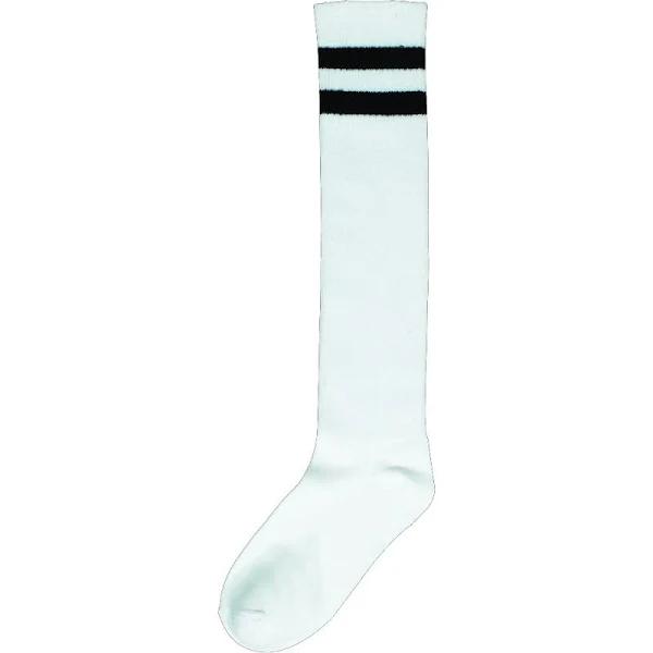 Striped Knee Socks - White