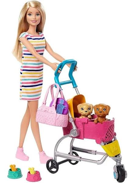 Barbie Stroll N Play Pups Doll & Accessories