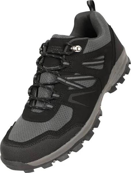 Mountain Warehouse Mens McLeod Outdoor Wide Walking Shoes Black 10 UK Mixed Mens Walking Shoes