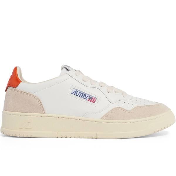 Autry | Medalist White/Orange Leather Trainer