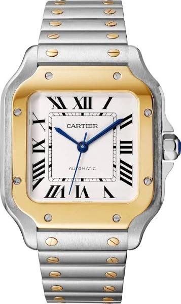 Cartier Santos Automatic Steel and 18kt Yellow Gold Men's Watch W2SA0007