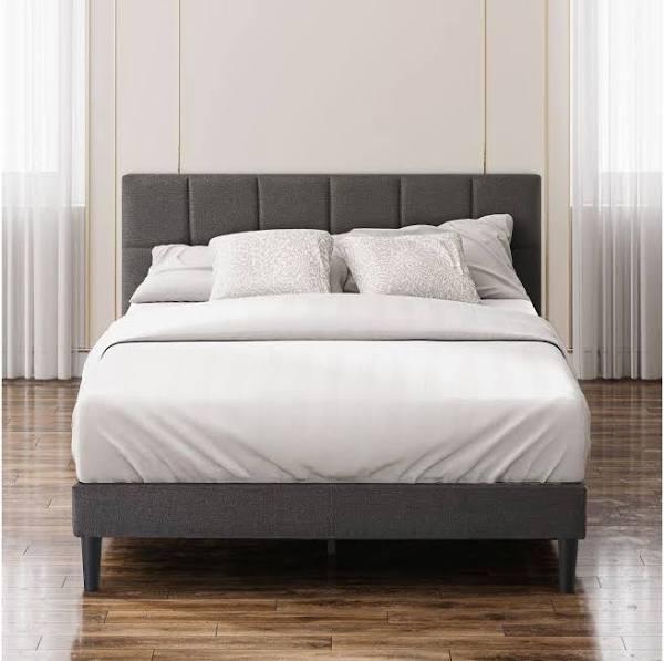 Zinus Leo Dark Grey Fabric Bed Frame - King - AfterPay & zipPay Available