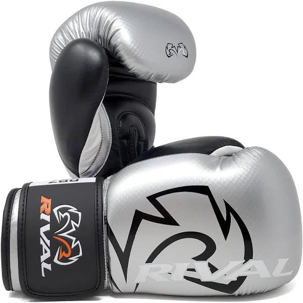 Rival Boxing RB7 Fitness Plus Hook and Loop Bag Gloves Silver/Black L