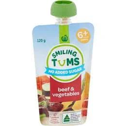 Woolworths Smiling Tums 6 Months+ Beef & Vegetables 120g