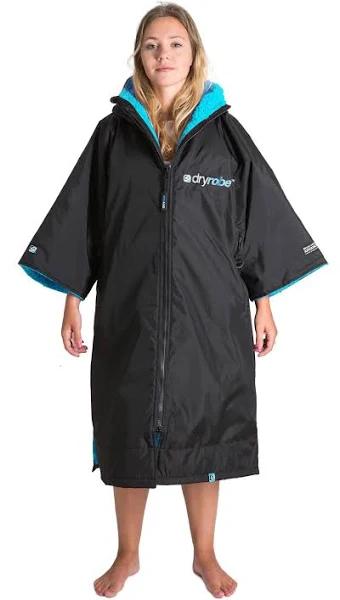 Dryrobe Advance Short Sleeve Changing Robe - Black/ Blue