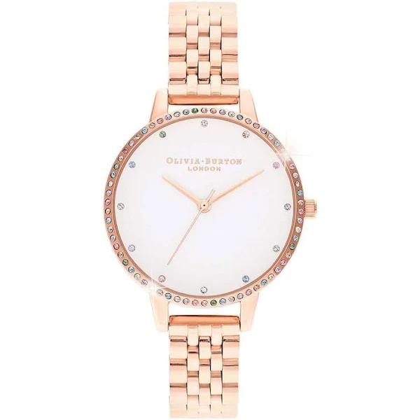 Olivia Burton OB16RB21 Rainbow Bezel & Rose Gold Bracelet Watch