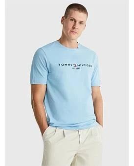 Tommy Hilfiger Regular Fit Tommy Logo Tee in Sleepy Blue, Size L