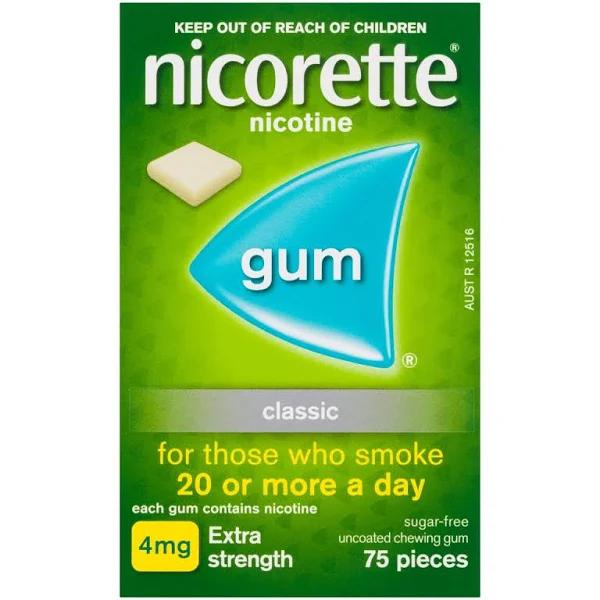 Nicorette Gum Classic 4mg 75 Pack