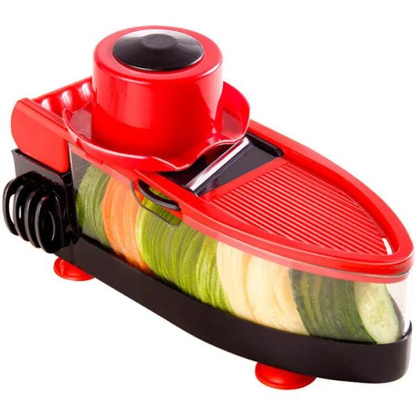 1Set New Upgrade Vegetable Cutter Mandoline Slicer Potato Peeler Carrot Cheese Grater Vegetable Slicer Kitchen Accessories Red