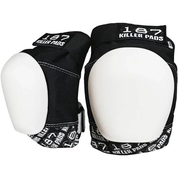 187 Pro Black White Knee Pads