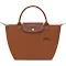 Longchamp Small Le Pliage Recycled Canvas Top Handle Bag Cognac