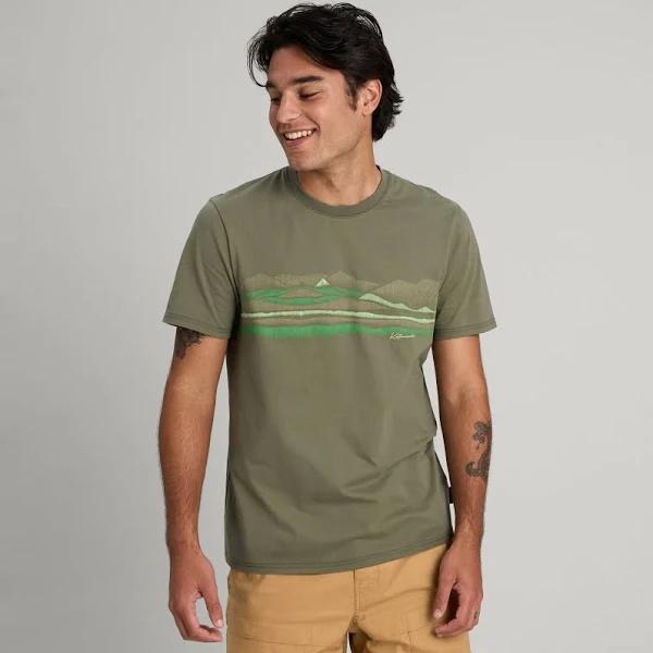 Kathmandu Long White Cloud Men's Organic Cotton T-Shirt | Green - XS