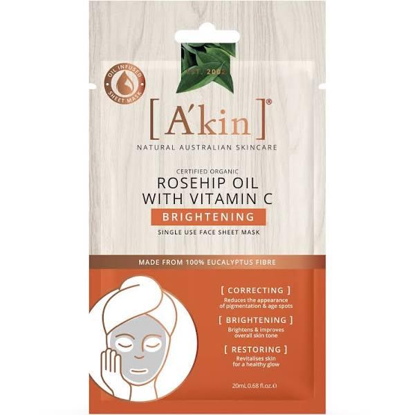 A'Kin: Rosehip Oil With Vitamin C Brightening Face Sheet Mask