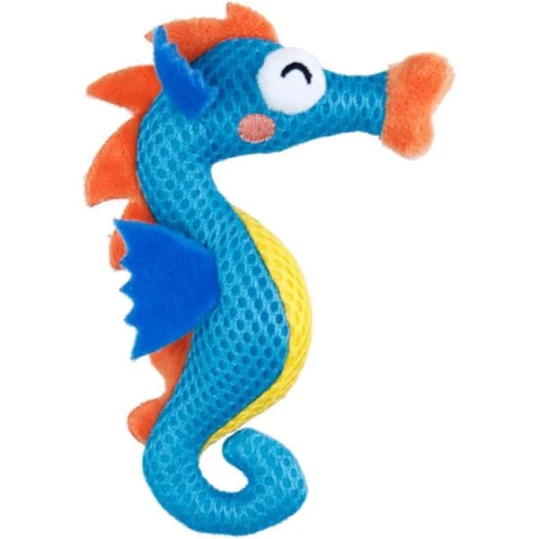 Gigwi Dental Mesh Seahorse with Catnip Cat Toy