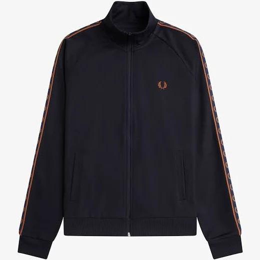 Fred Perry Navy Contrast Tape Track Jacket