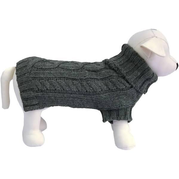 Coco & Pud Cable Dog Sweater - Slate Grey