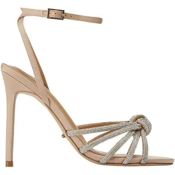 Tony Bianco Kyla Heels in Nude Satin Beige 8