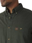 Wrangler Workwear 3w501 Twill Work Shirt - Forest Green, XXL