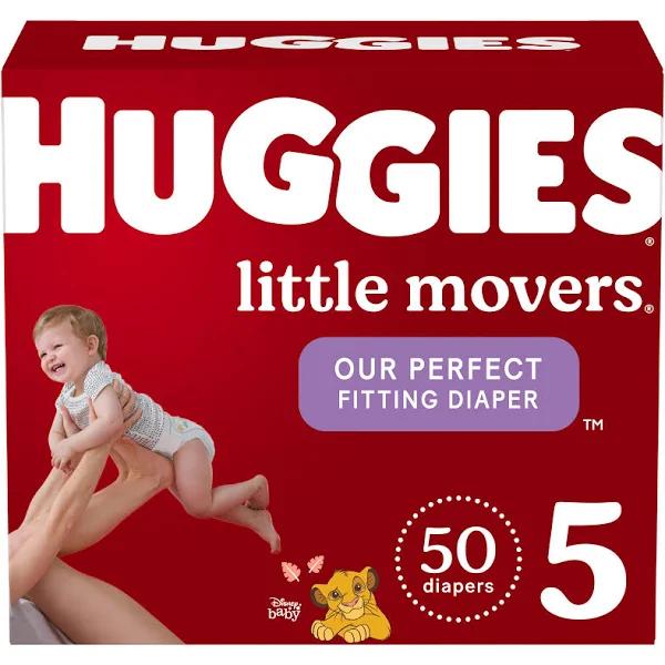 Huggies Little Movers Diapers, Fitting, Disney Baby, 5 (Over 27 lb) - 50 diapers