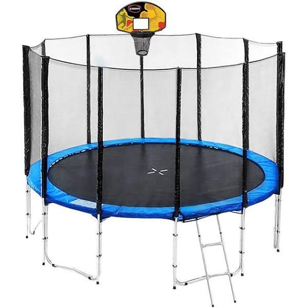 Blizzard 12ft Blue Trampoline with Basketball Set