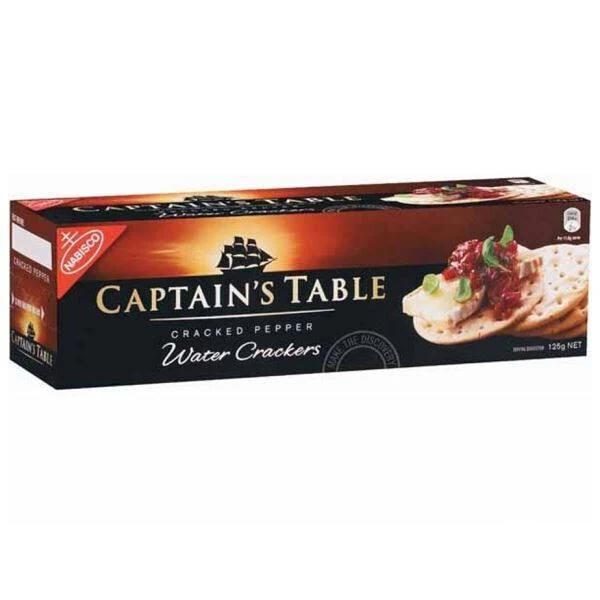 Captain's Table Cracked Pepper Water Crackers 125g