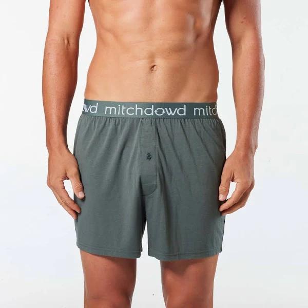 David Jones Mitch Dowd Bamboo Bamboo Knit Boxer in Forest, Size XL