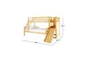 Harel Natural Timber Triple Bunk Bed With Slide - Natural