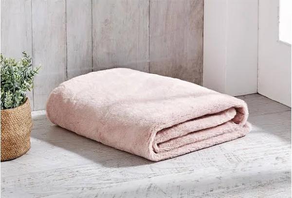 L'Avenue Faux Fur Blush Throw