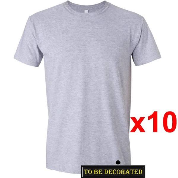 10 Packs Gildan T-Shirt Basic Tee S - 5XL Small Big Men Heavy Cotton (Sport Grey) 3XL