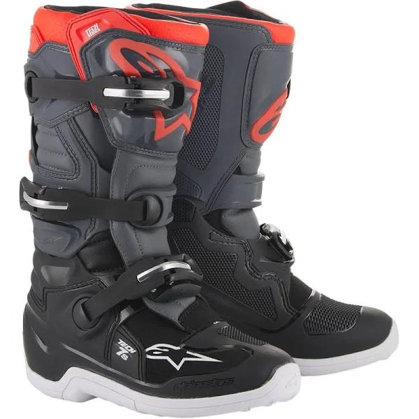 Alpinestars Youth Tech 7s Boots - Black/Dark Grey/Red - 8