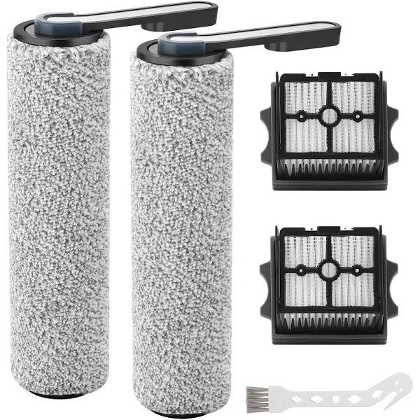 【S5 Combo Only】Replacement Brush Roller for Tineco Floor One S5 Combo Cordless Wet Dry Vacuum Cleaner Accessories (2 Brush Roller+2 Hepa Filters)