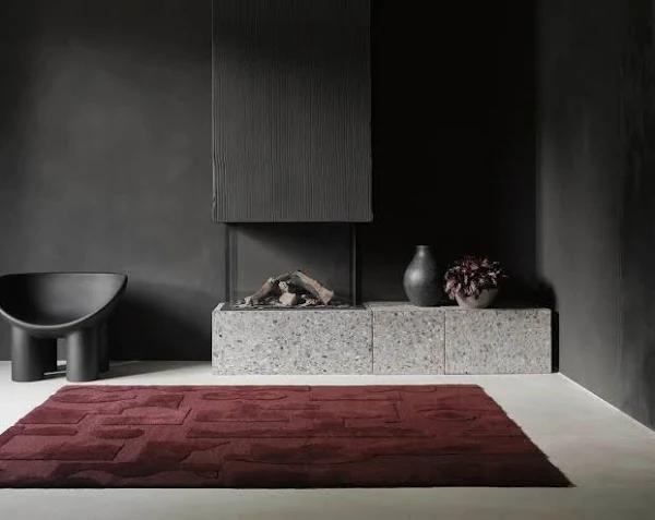 B&C Twinset Mural Burgundy 121100 Rug 280X200CM