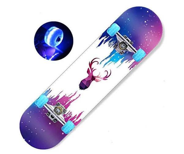 31'' 80cm Dreamy Elk New Sealed Kids Skateboard Light Up Wheels