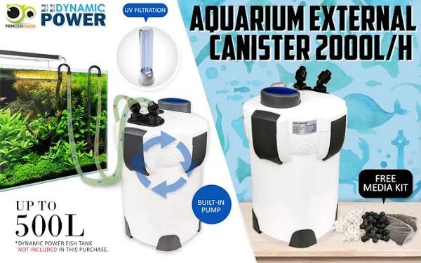 Aquarium UV Light External Canister Filter + Media Kit 2000L/H